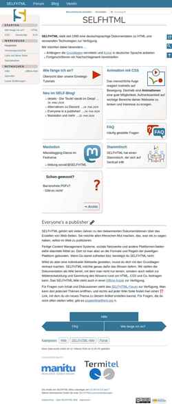Captura de tela wiki.selfhtml.org