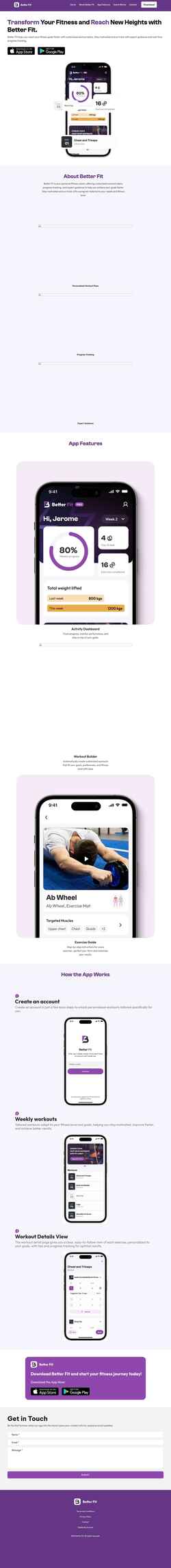 Captura de pantalla betterfit.fit