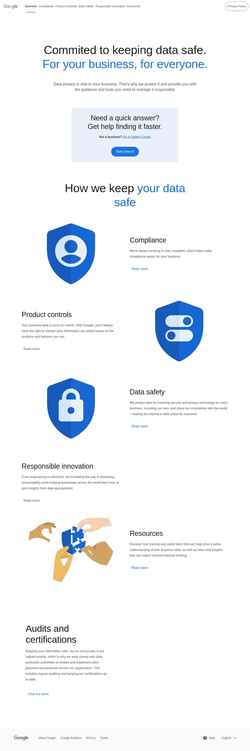 Captura de pantalla business.safety.google