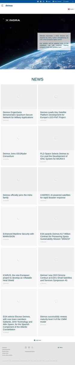 Skjermdump deimos-space.com