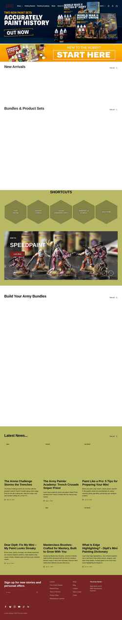 Skærmbillede thearmypainter.com