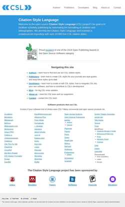 Ekrānuzņēmums citationstyles.org