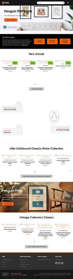 Captura de pantalla shop.penguin.co.uk