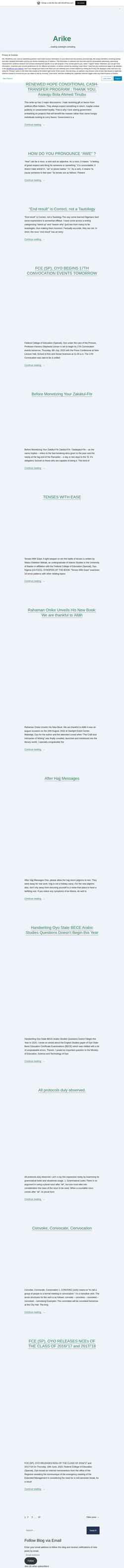 Captura de pantalla arikeonline.wordpress.com