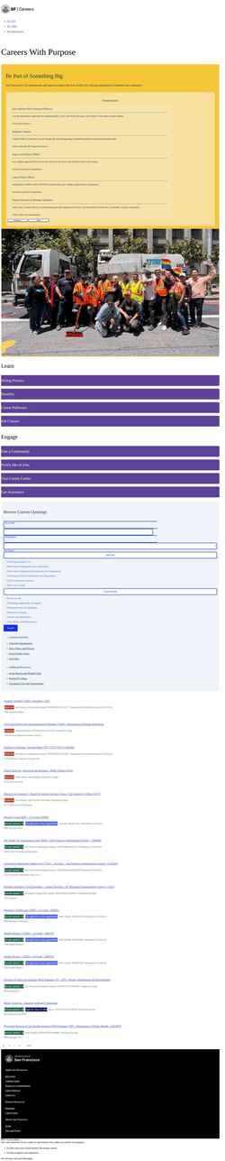 Skärmdump careers.sf.gov
