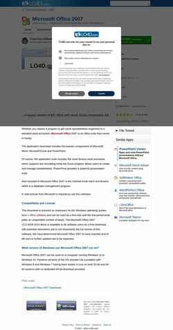 Снимак екрана microsoft-office-2007.en.lo4d.com