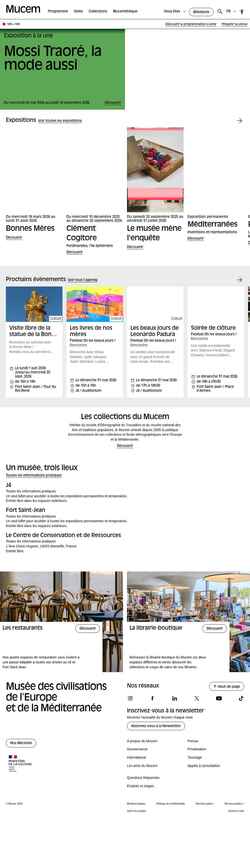 Снимак екрана mucem.org