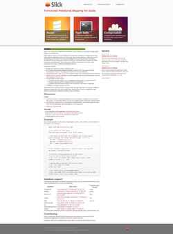 Captura de tela scala-slick.org