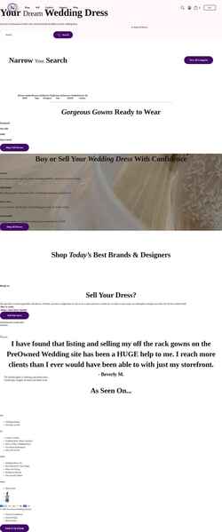 Captura de pantalla preownedweddingdresses.com