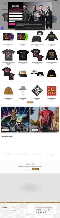 Képernyőkép paparoachmerch.com