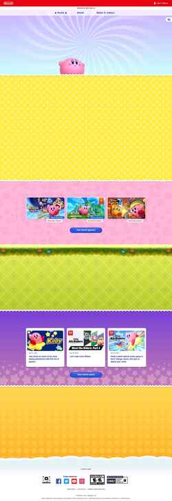 Скриншот kirby.nintendo.com