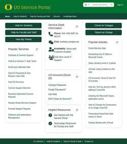 Captură de ecran service.uoregon.edu
