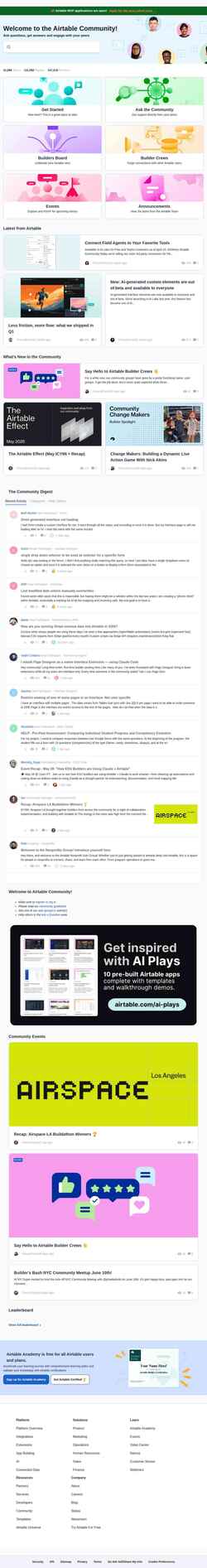 Снимак екрана community.airtable.com
