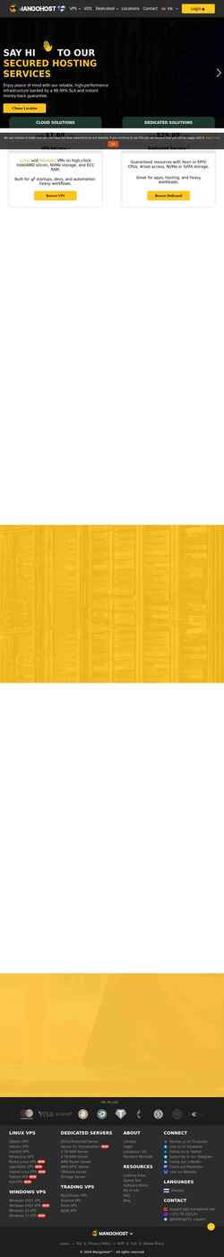 Στιγμιότυπο οθόνης mangohost.net