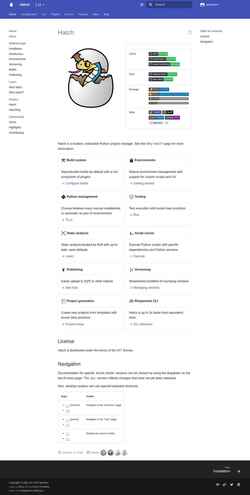 Скриншот hatch.pypa.io