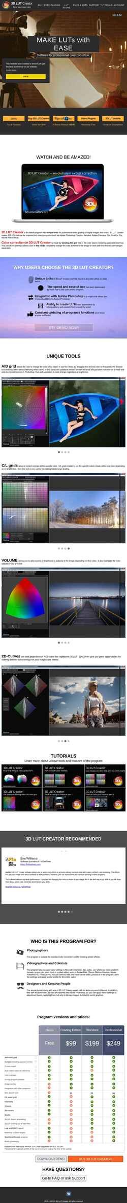 Schermata 3dlutcreator.com