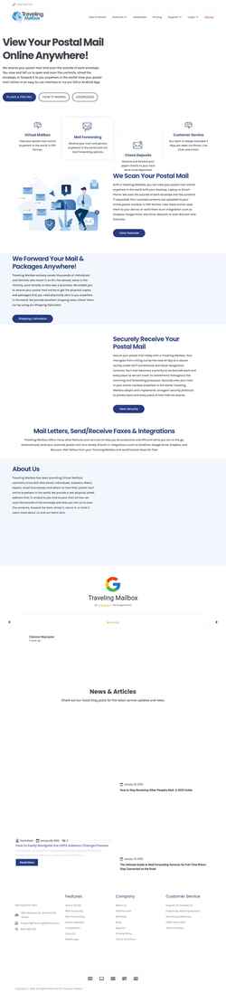 Screenshot travelingmailbox.com