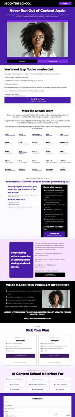 Ekraanipilt aicontentschool.com