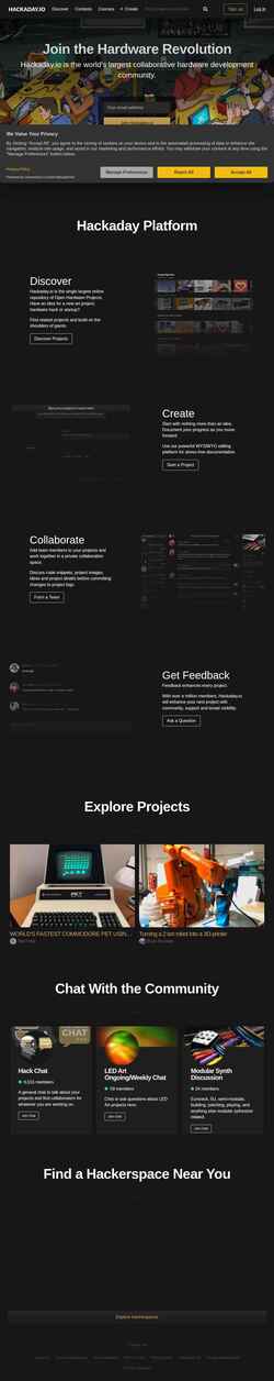 Snímek obrazovky hackaday.io