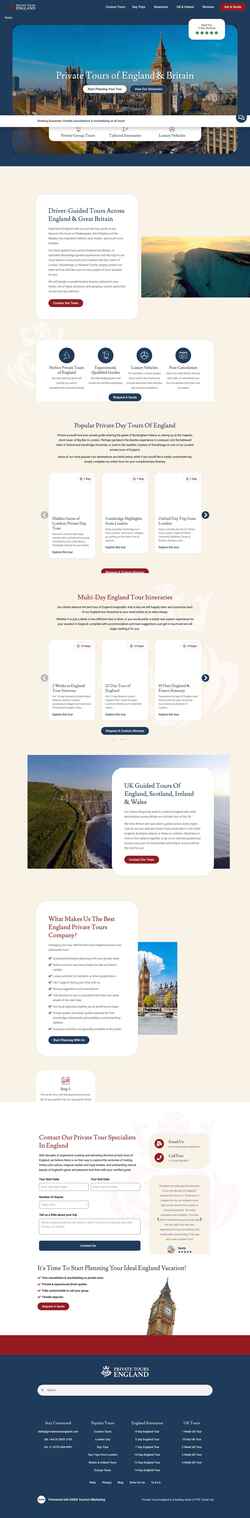 Snímek obrazovky privatetoursengland.com