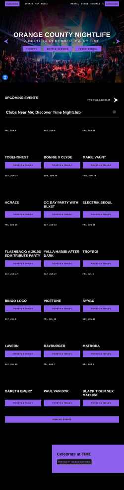 Снимак екрана timenightclub.com