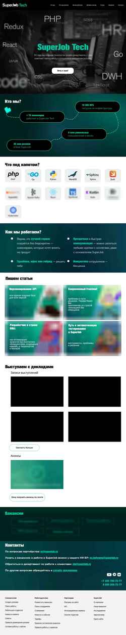 Posnetek zaslona superjob.tech