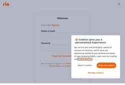 Schermata secure.riamoneytransfer.com