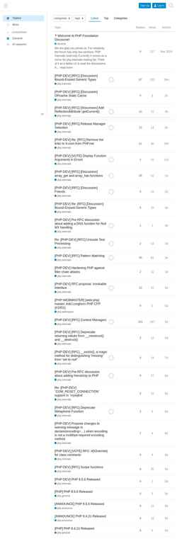 Captura de pantalla discourse.thephp.foundation