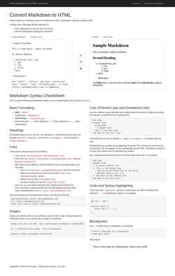 Captură de ecran markdowntohtml.com