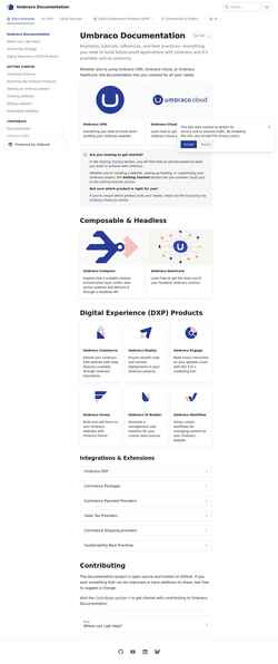 Snímek obrazovky docs.umbraco.com