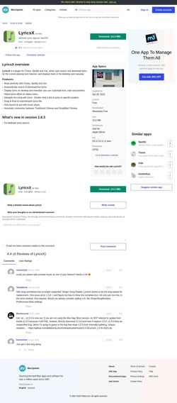 Schermata lyricsx.macupdate.com
