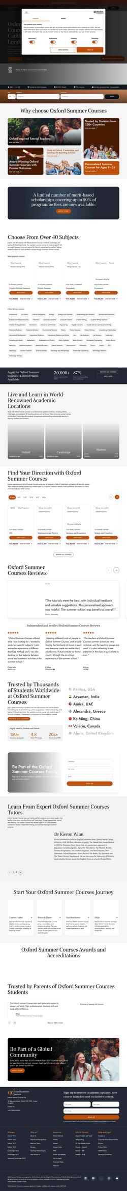 Captura de tela oxfordsummercourses.com