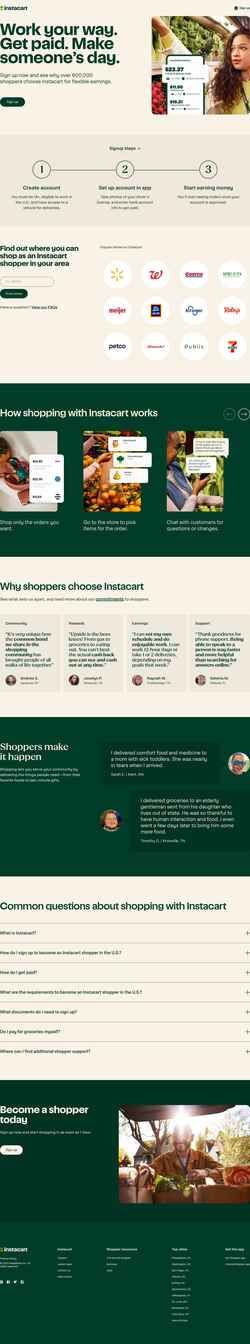 スクリーンショット shoppers.instacart.com
