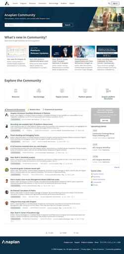Snímek obrazovky community.anaplan.com