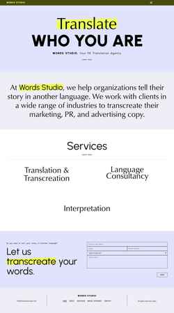 Ekran görüntüsü thewordsstudio.com