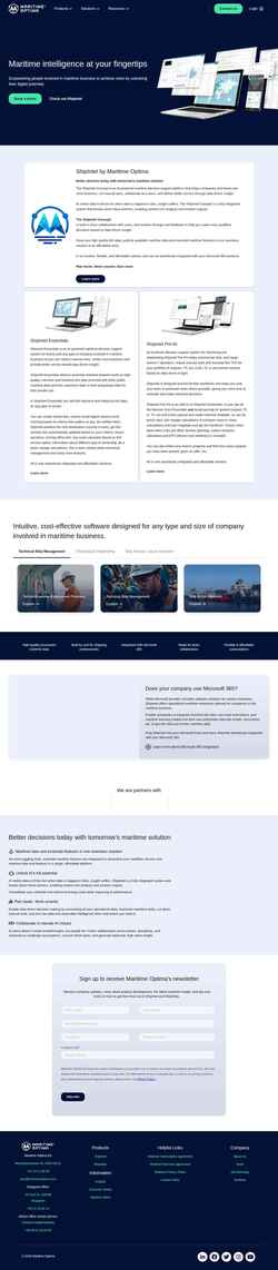 Снимак екрана maritimeoptima.com