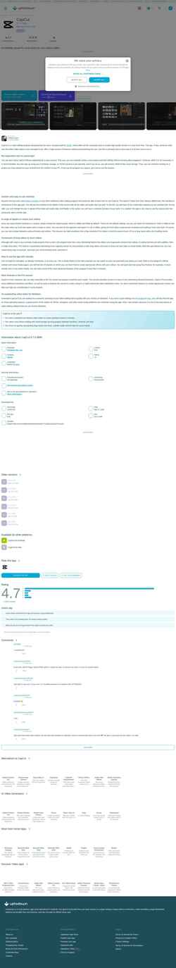 スクリーンショット capcut.en.uptodown.com