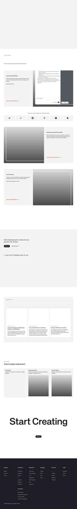 Screenshot thunkable.com