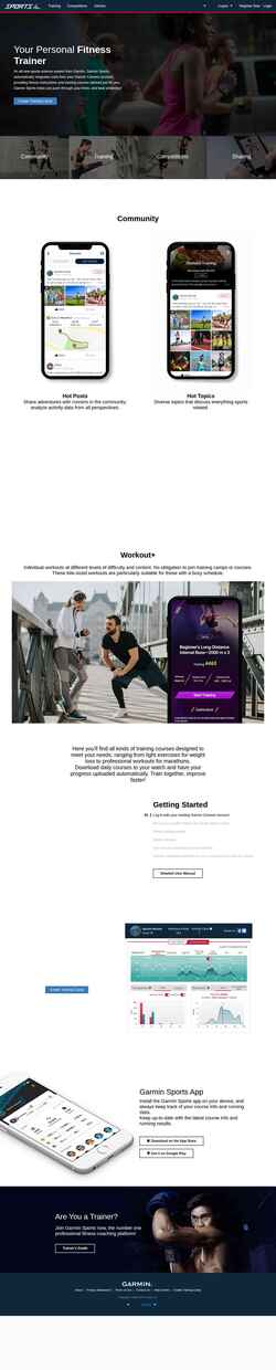 Captura de pantalla sports.garmin.com