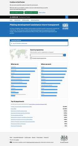 Screenshot devtracker.fcdo.gov.uk