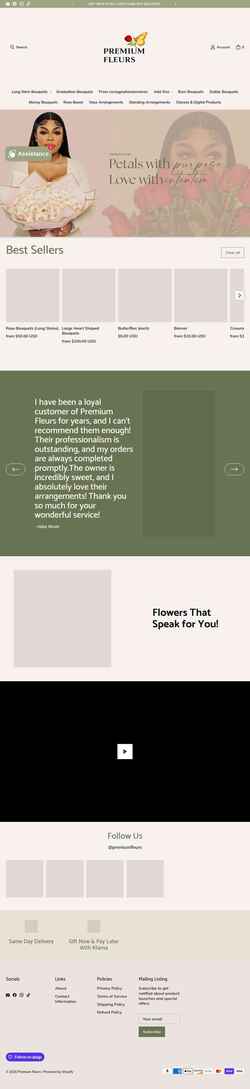 Screenshot premiumfleurs.com