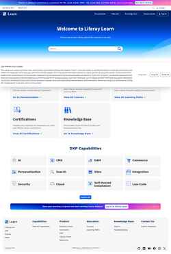 Snímek obrazovky learn.liferay.com