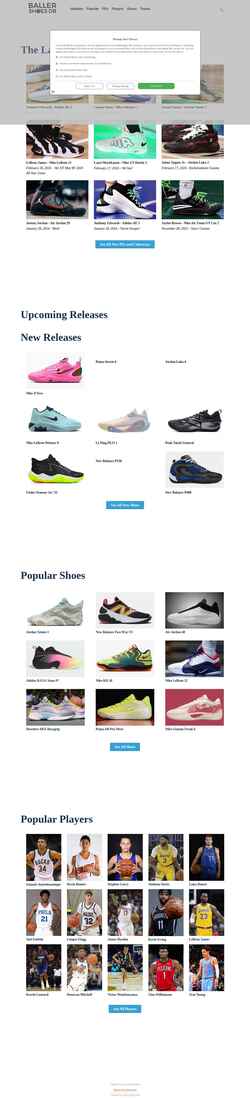 Captura de pantalla ballershoesdb.com