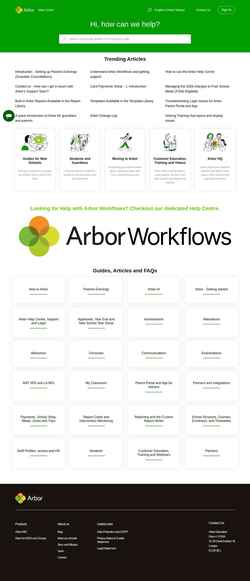 Schermata support.arbor-education.com