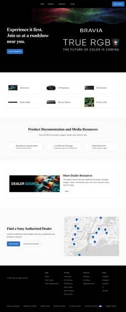 Snímek obrazovky sonypremiumhome.com