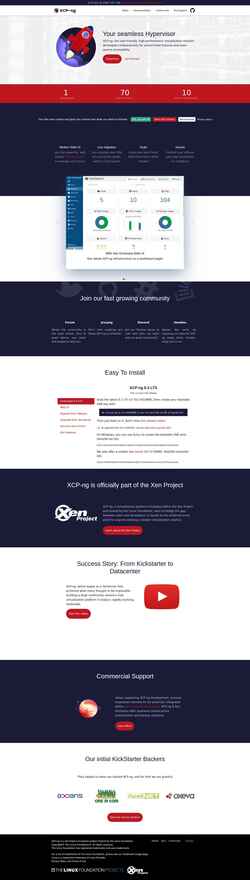 Zrzut ekranu xcp-ng.org