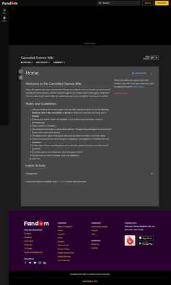 Posnetek zaslona cancelled-games.fandom.com