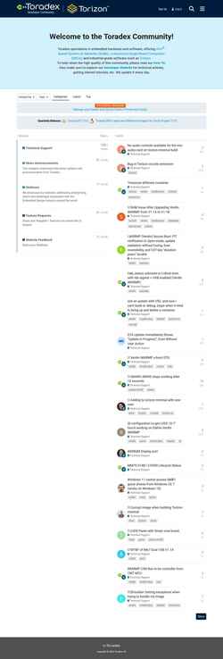 Captura de tela community.toradex.com
