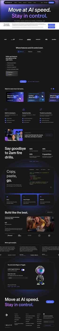 Captură de ecran launchdarkly.com
