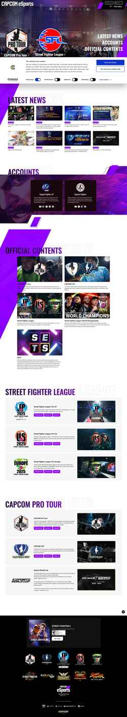 Captura de tela sf.esports.capcom.com